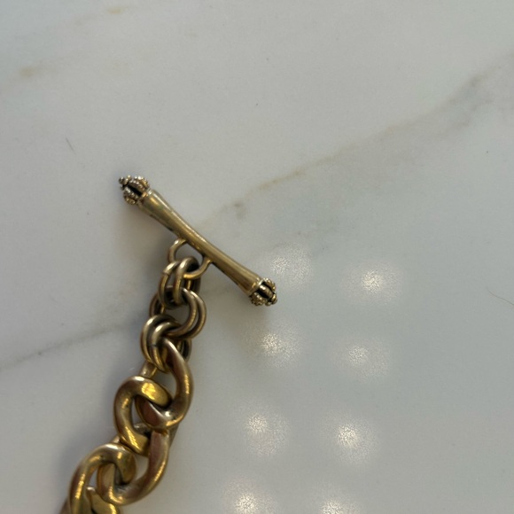 Vintage Juicy Couture Banner Puffy Gold Link Heart Necklace Y2K - Picture 7 of 10